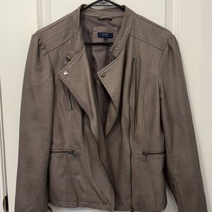 Kaari Blue Women's Leather Jacket in Taupe